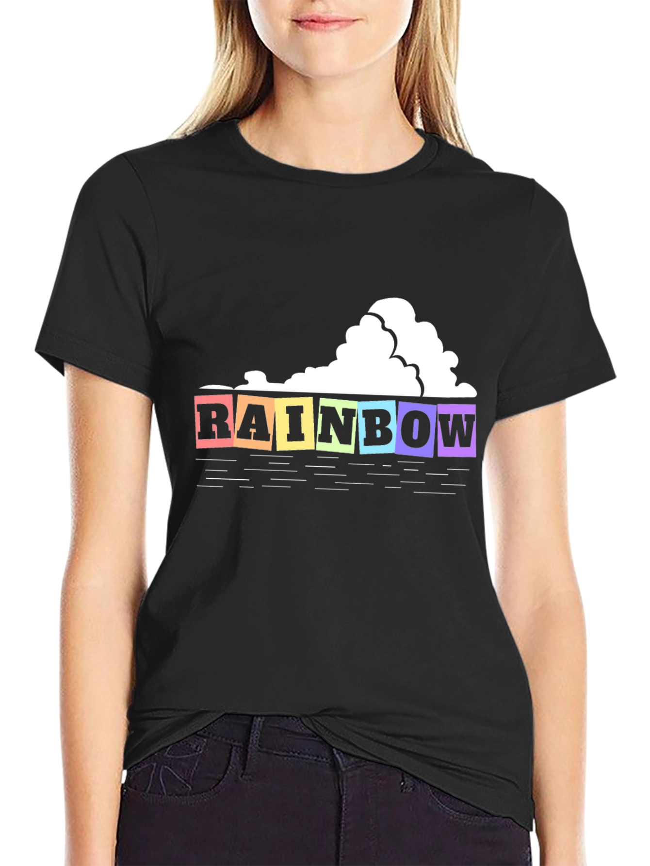Rainbow Blocks T-Shirt: Colorful Graphic Tee for Men