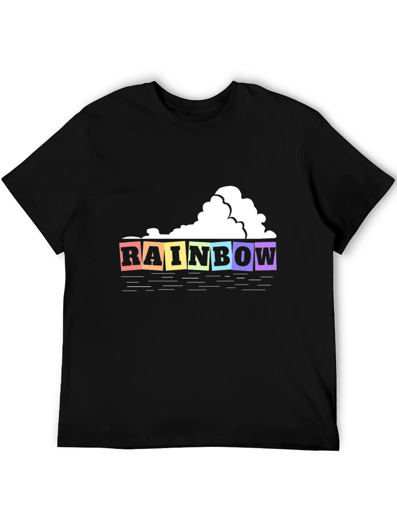 Rainbow Blocks T-Shirt: Colorful Graphic Tee for Men