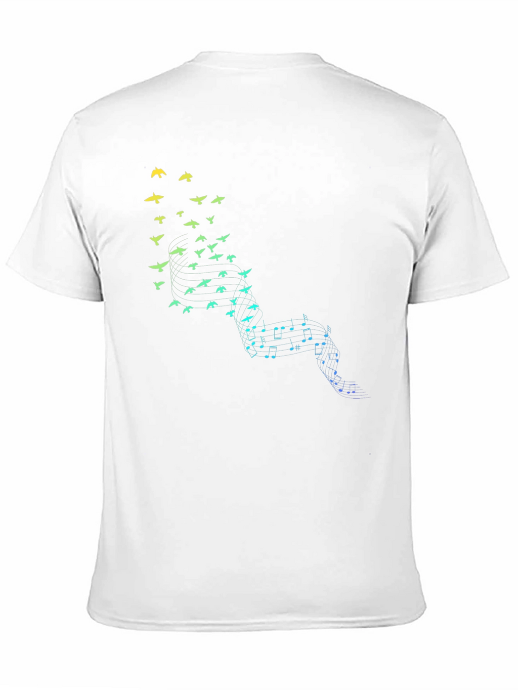 Musical Birds Graphic Tee - Black Cotton Comfort