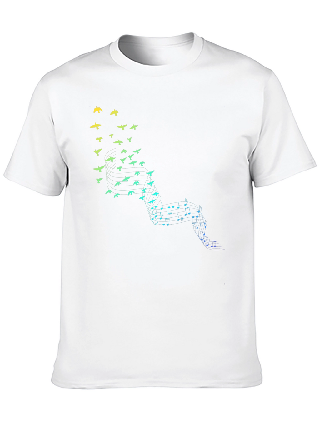 Musical Birds Graphic Tee - Black Cotton Comfort
