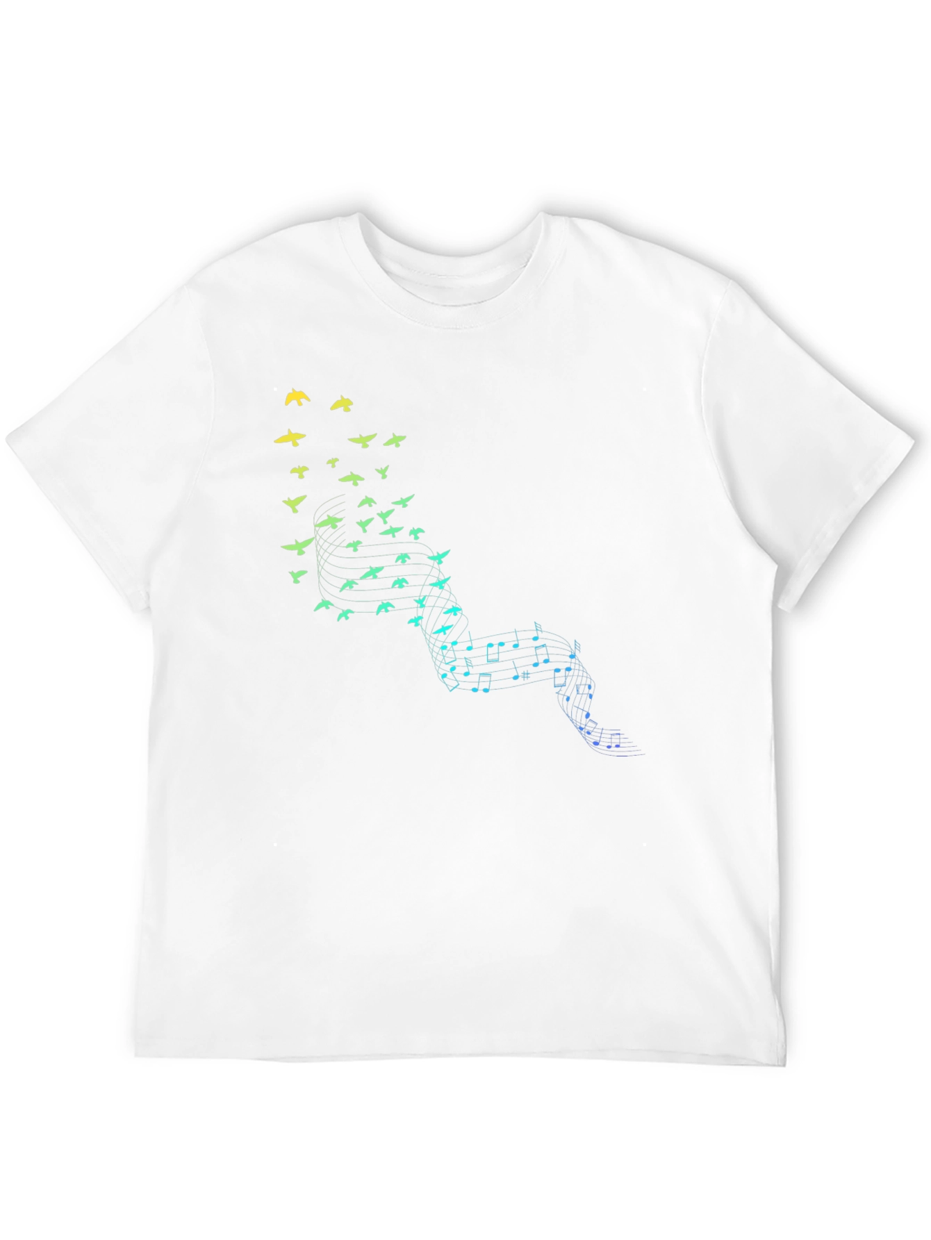 Musical Birds Graphic Tee - Black Cotton Comfort