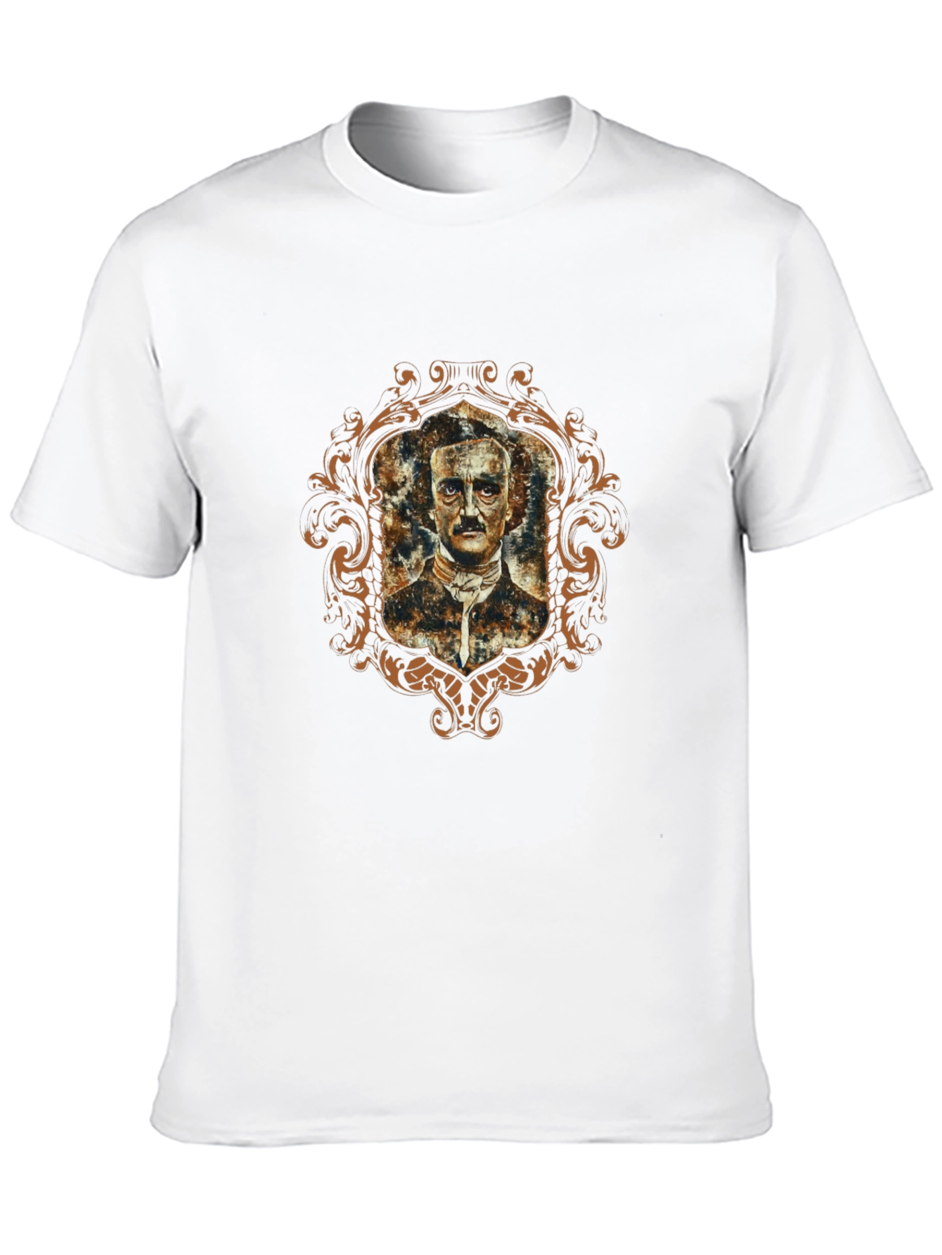 Edgar Allan Poe Portrait Graphic T-Shirt - Black