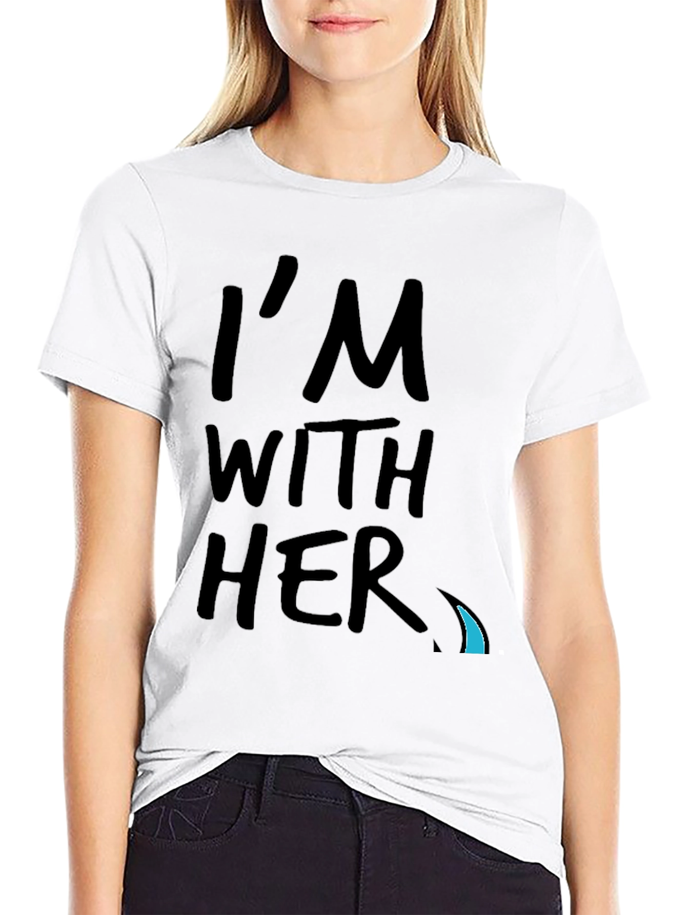 Im With Her Graphic Tee - Black Crew Neck