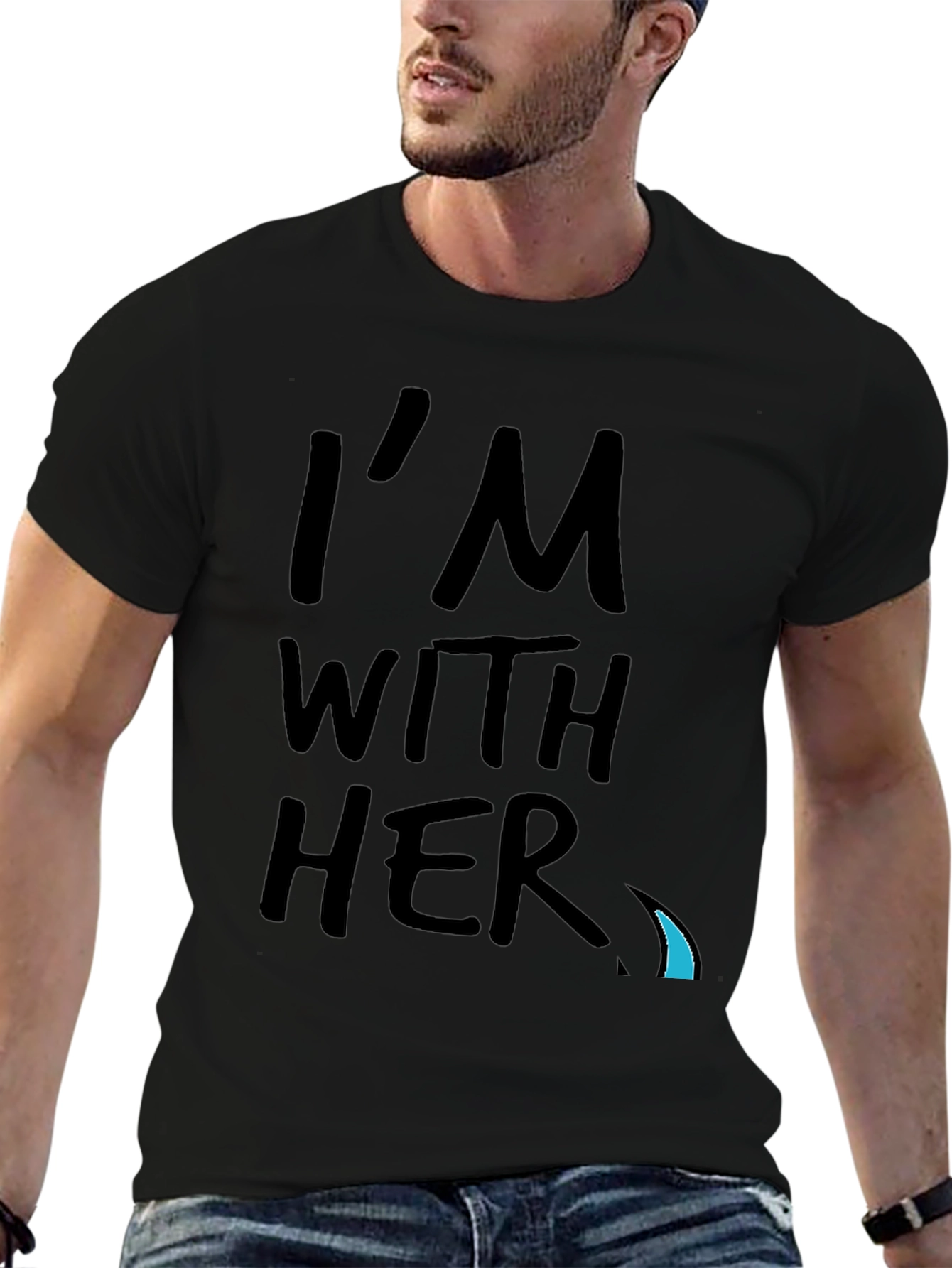 Im With Her Graphic Tee - Black Crew Neck