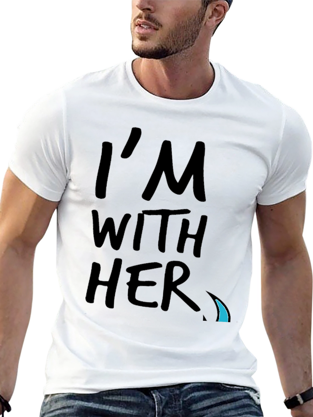 Im With Her Graphic Tee - Black Crew Neck