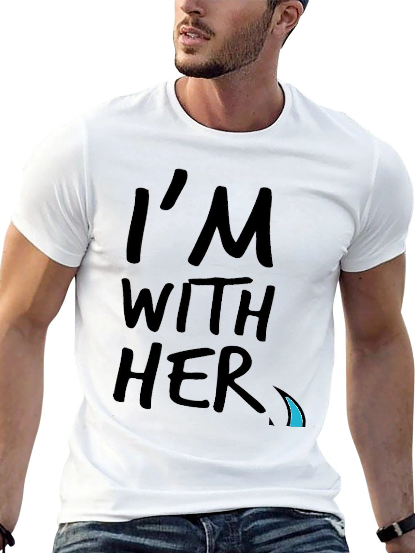 Im With Her Graphic Tee - Black Crew Neck