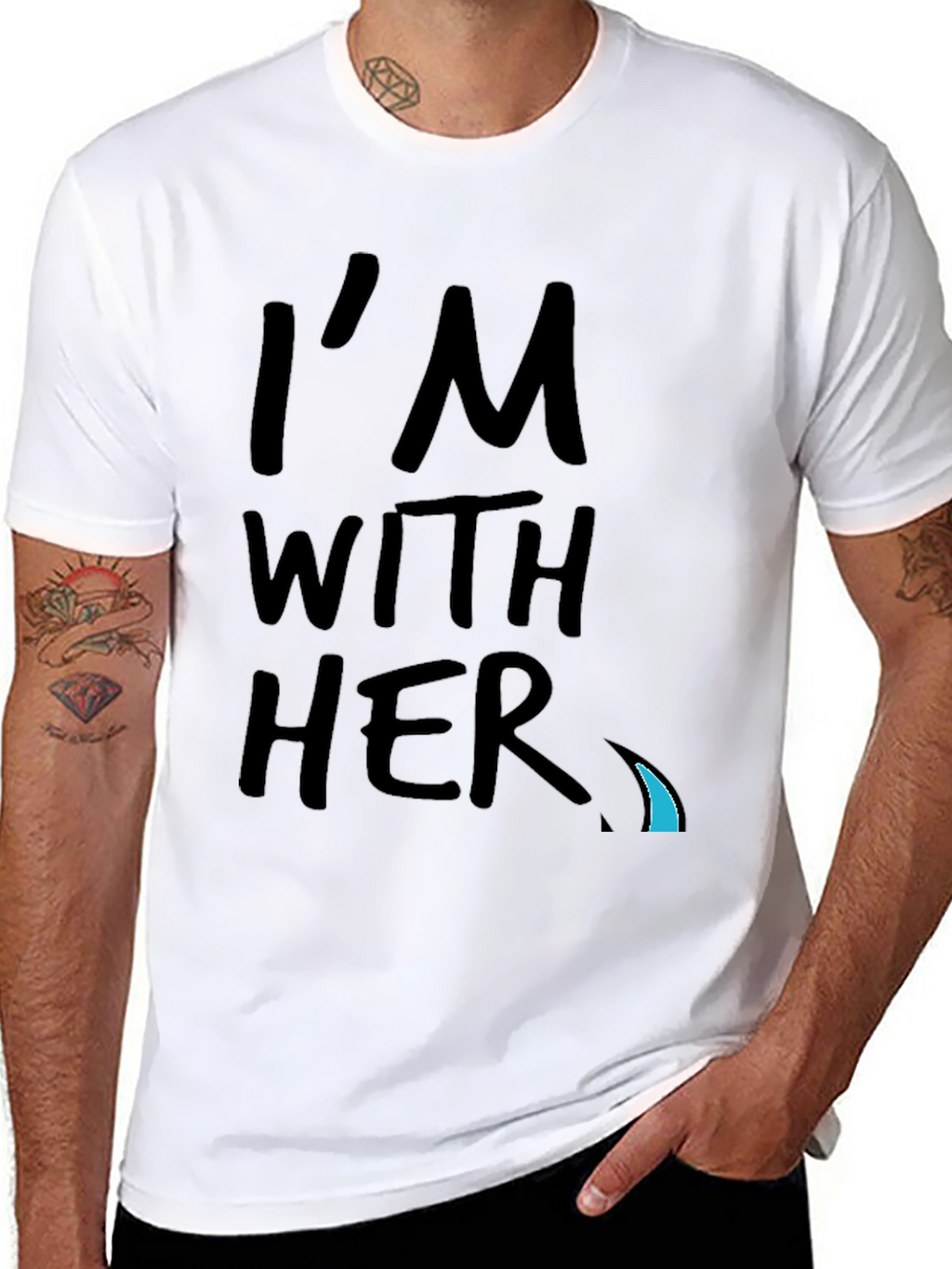 Im With Her Graphic Tee - Black Crew Neck