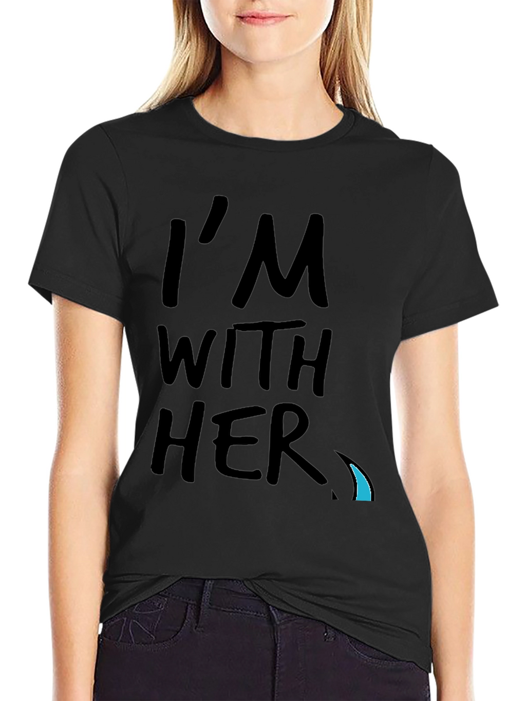 Im With Her Graphic Tee - Black Crew Neck