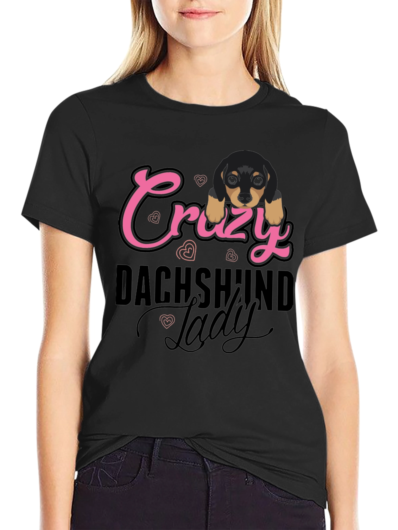 Crazy Dachshund Lady T-Shirt - Cute Dog Lover Tee