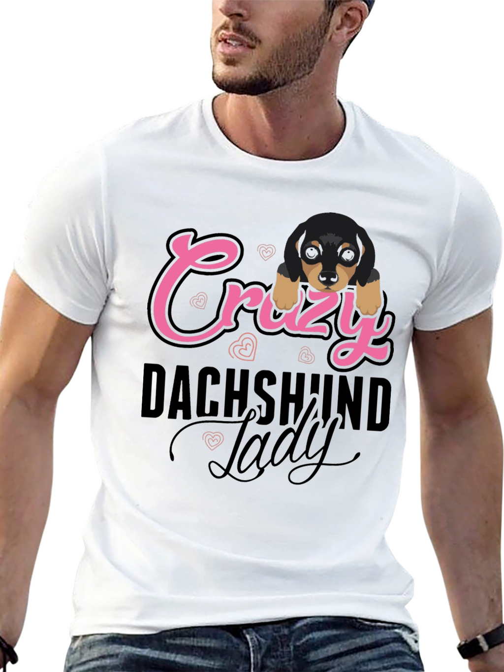Crazy Dachshund Lady T-Shirt - Cute Dog Lover Tee