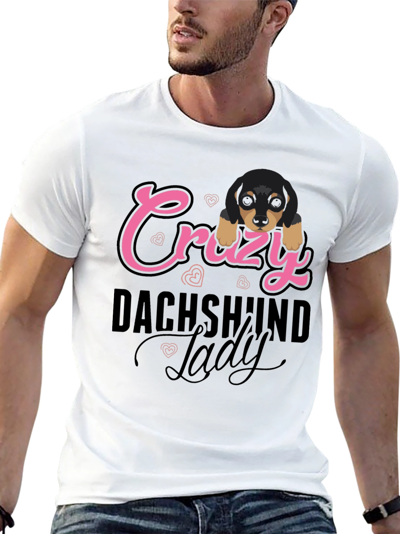 Crazy Dachshund Lady T-Shirt - Cute Dog Lover Tee