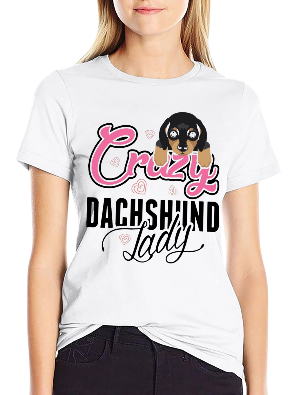 Crazy Dachshund Lady T-Shirt - Cute Dog Lover Tee