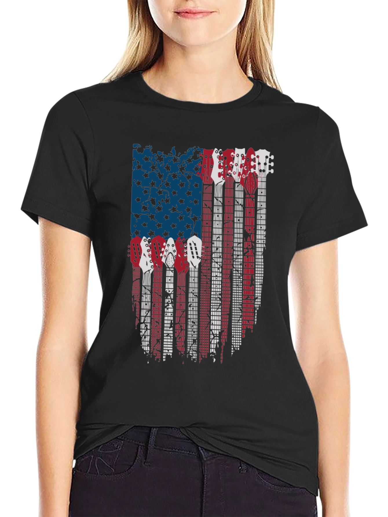 American Flag Guitar T-Shirt