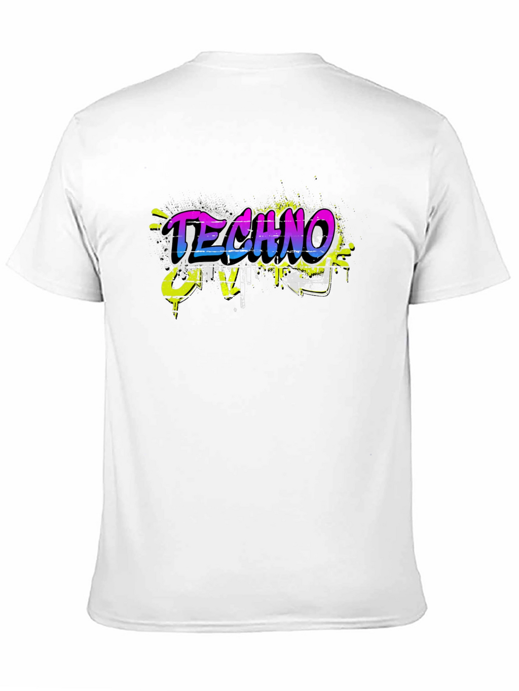 Techno Music Graffiti Style Black T-Shirt