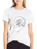 Abstract Head Graphic Tee - Black
