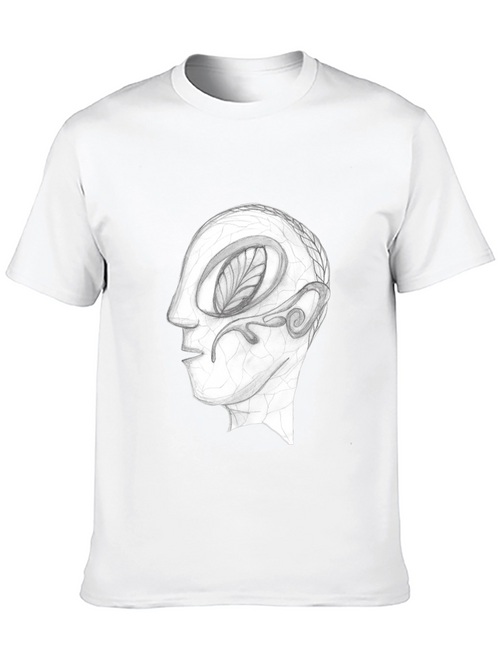 Abstract Head Graphic Tee - Black