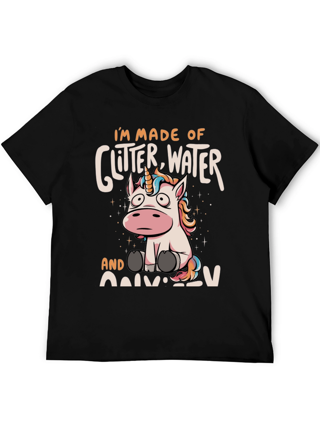 Unicorn Glitter Water Graphic T-Shirt