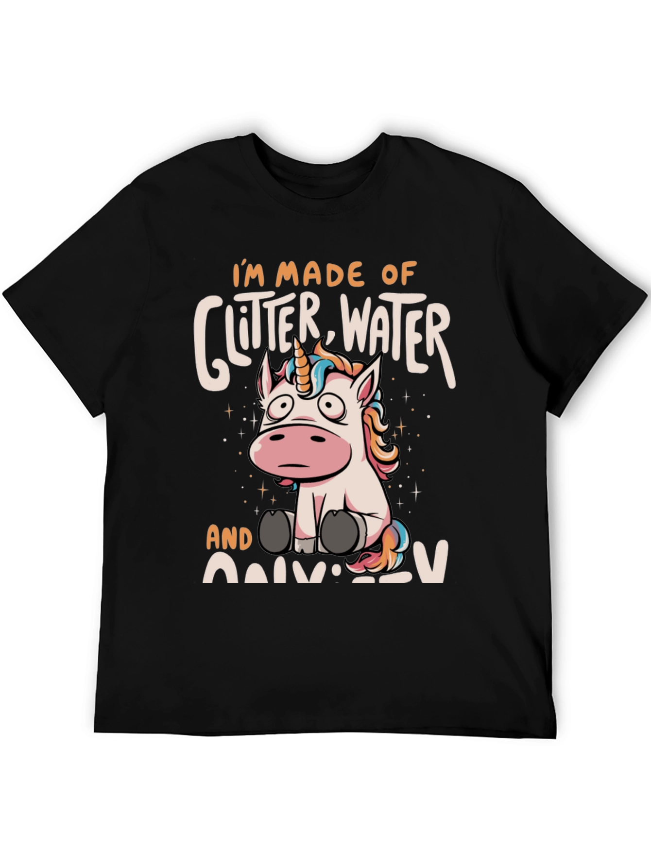 Unicorn Glitter Water Graphic T-Shirt