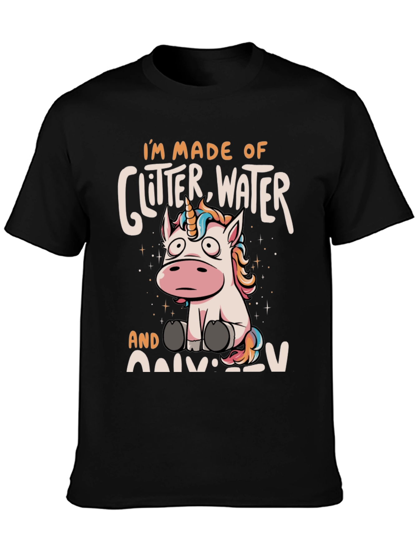 Unicorn Glitter Water Graphic T-Shirt