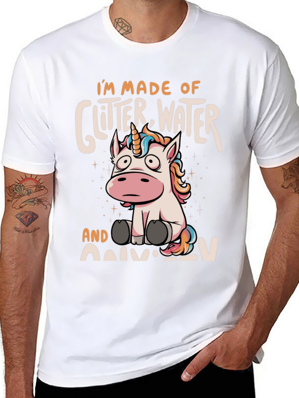 Unicorn Glitter Water Graphic T-Shirt