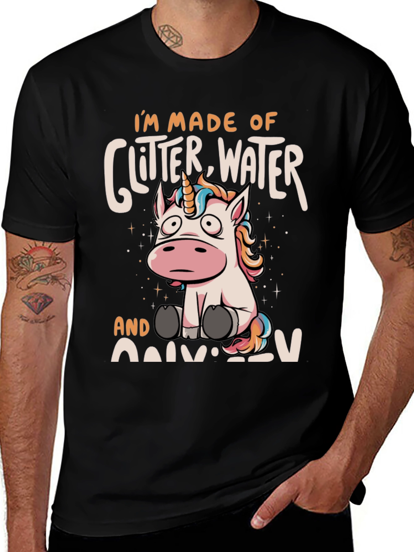 Unicorn Glitter Water Graphic T-Shirt