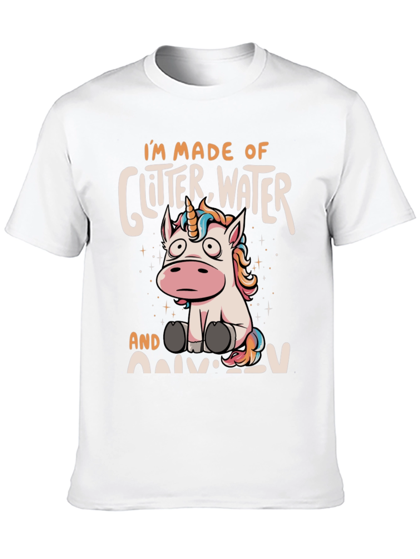 Unicorn Glitter Water Graphic T-Shirt