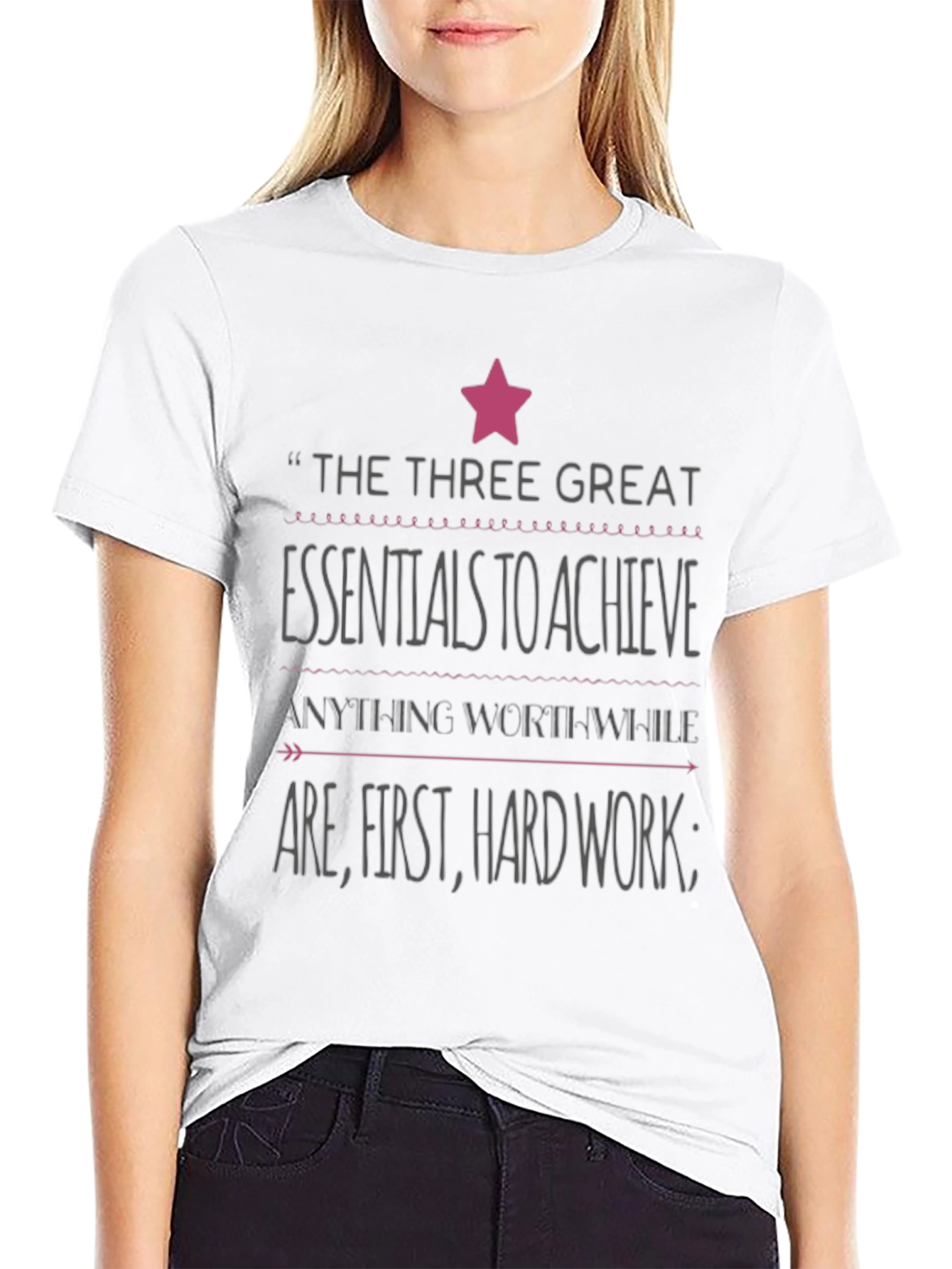 Motivational Quote Graphic Tee - Hard Work Essentials