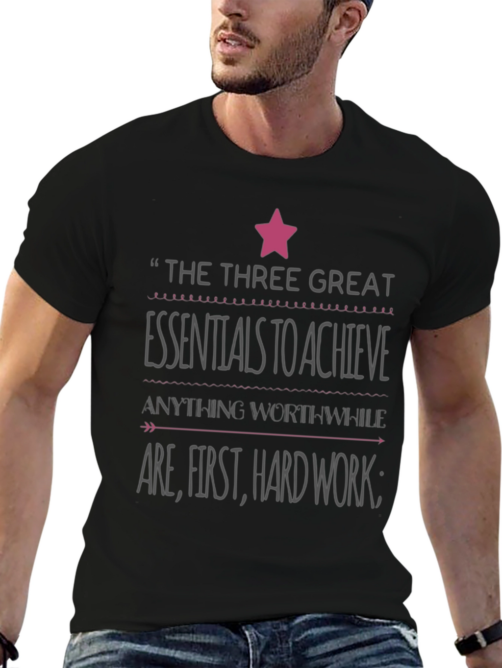Motivational Quote Graphic Tee - Hard Work Essentials