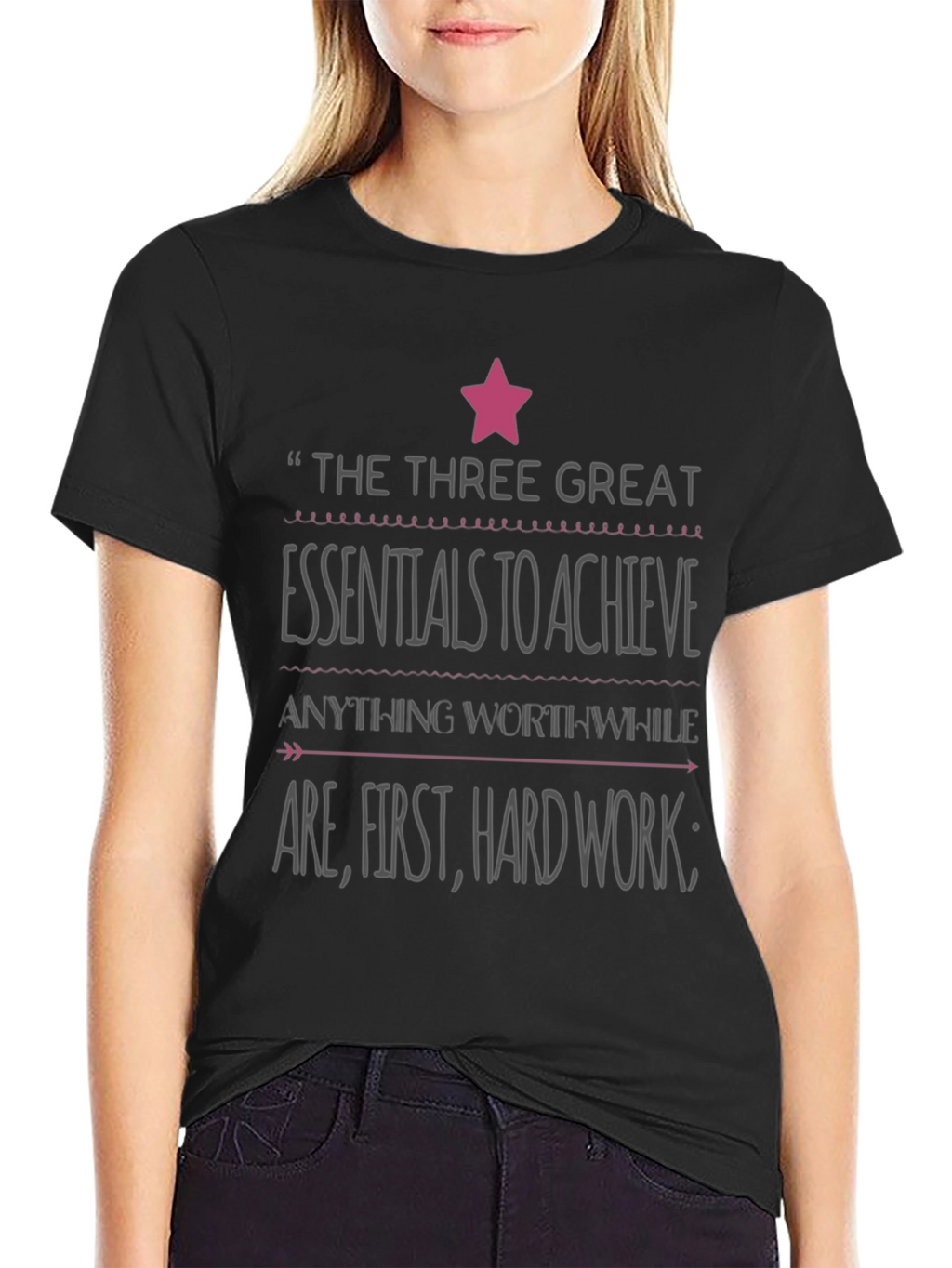 Motivational Quote Graphic Tee - Hard Work Essentials