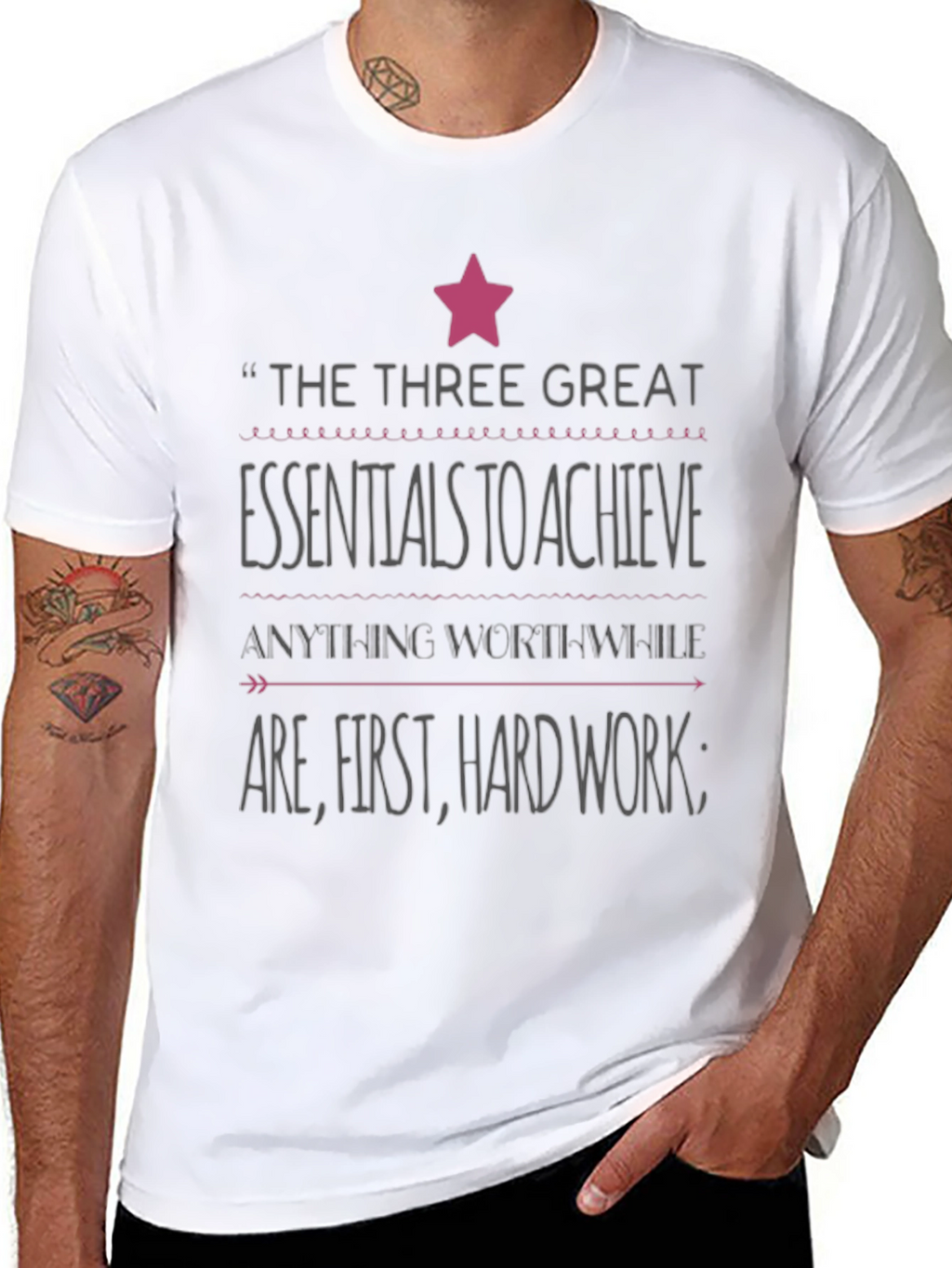 Motivational Quote Graphic Tee - Hard Work Essentials