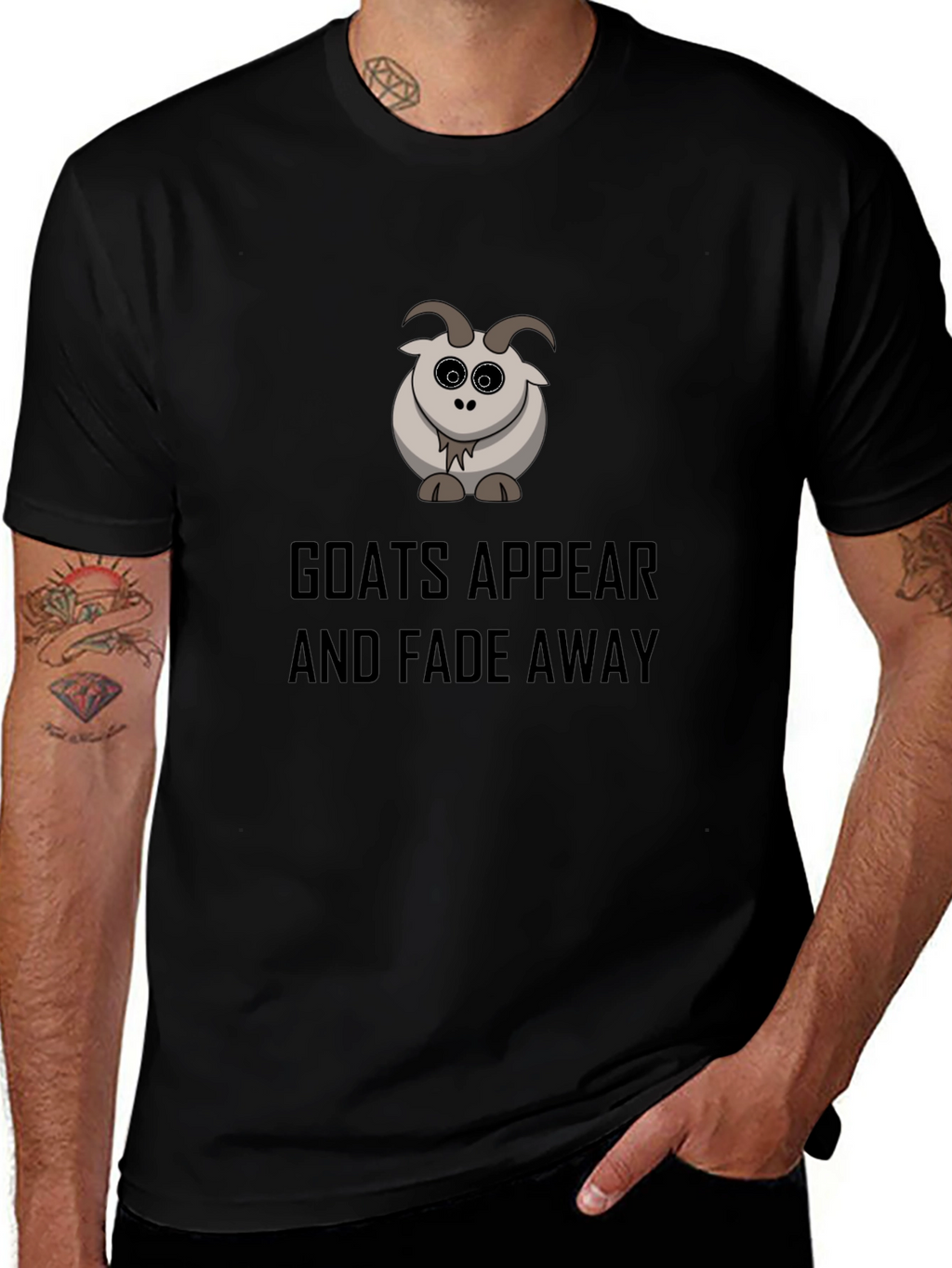 Goats Appear and Fade Away Black T-Shirt