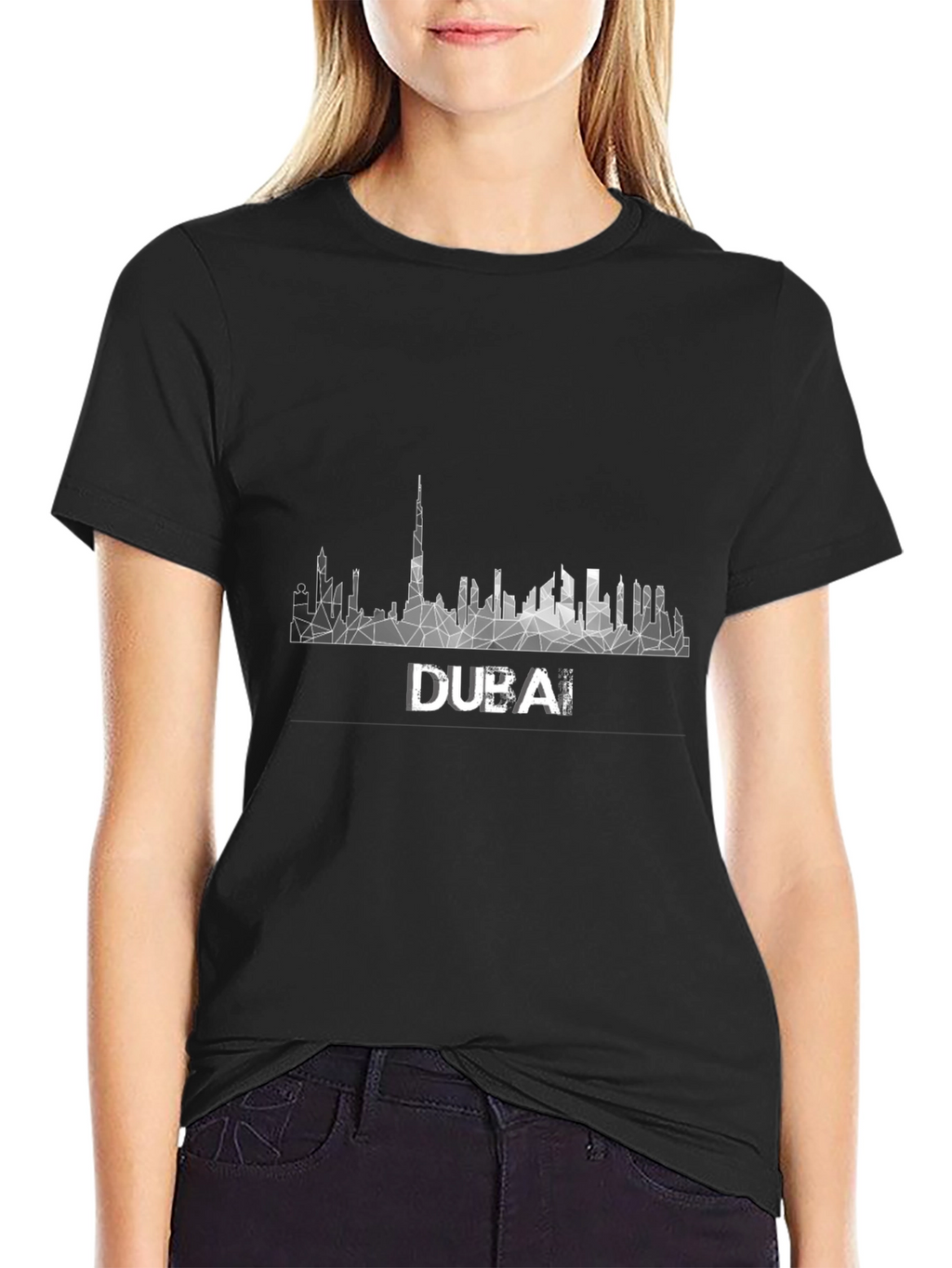 Dubai Skyline Geometric Tee - Modern Graphic T-Shirt