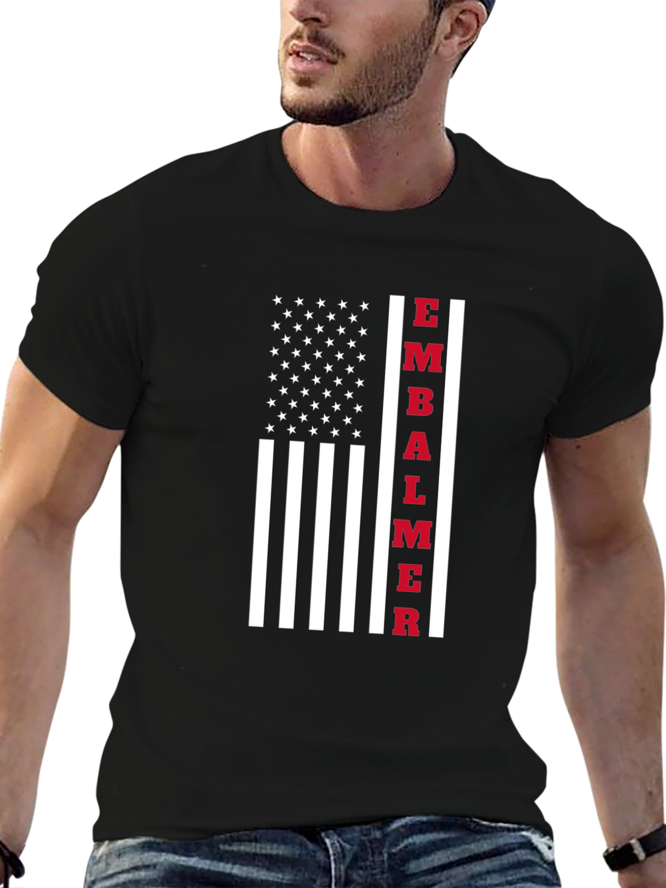 Embalmer American Flag Graphic T-Shirt