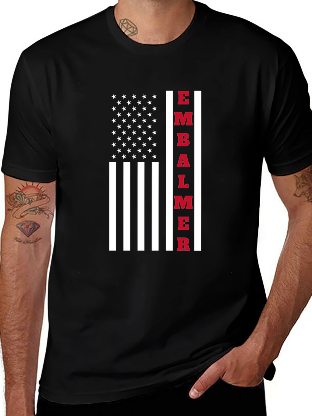 Embalmer American Flag Graphic T-Shirt