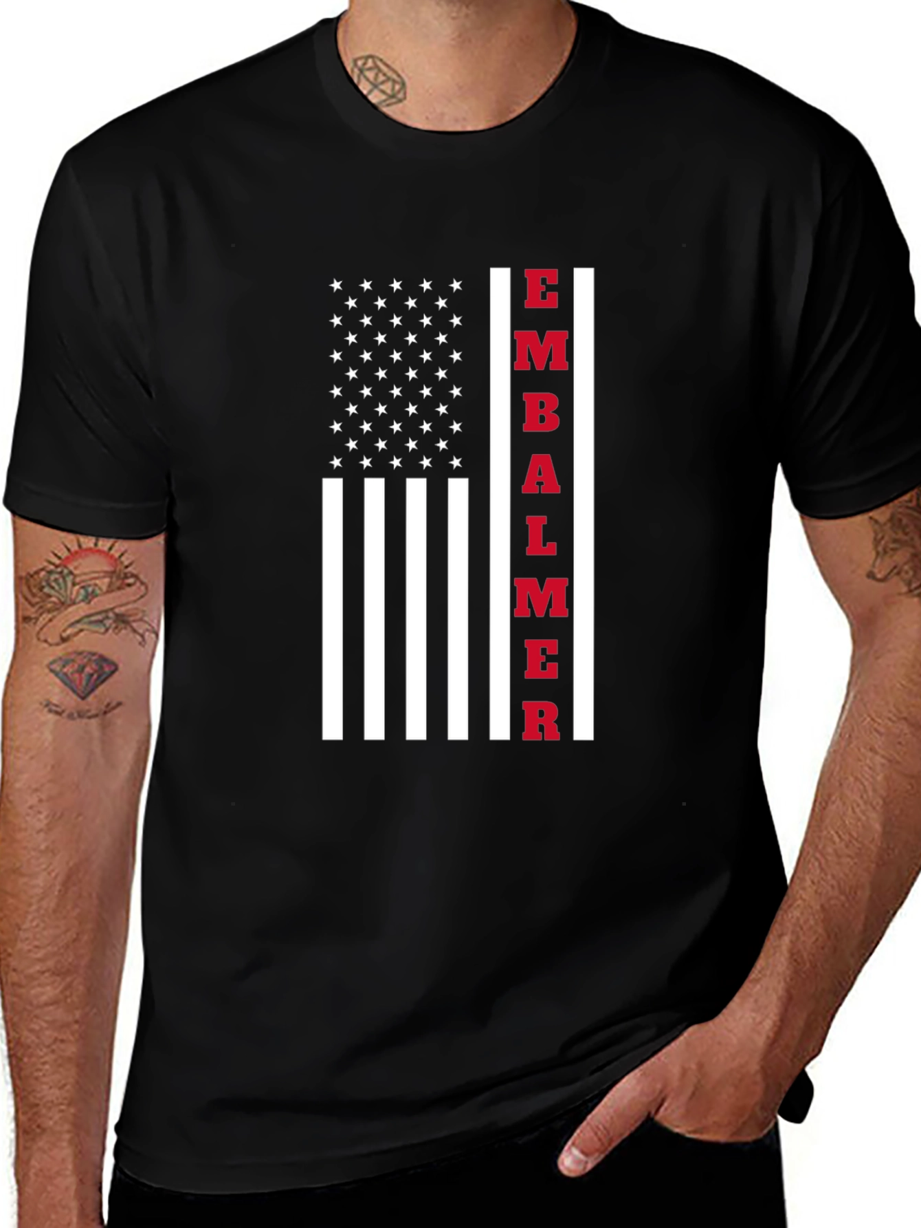 Embalmer American Flag Graphic T-Shirt