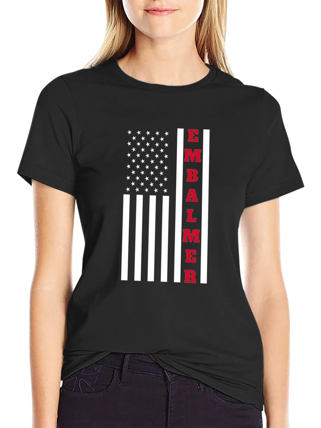 Embalmer American Flag Graphic T-Shirt