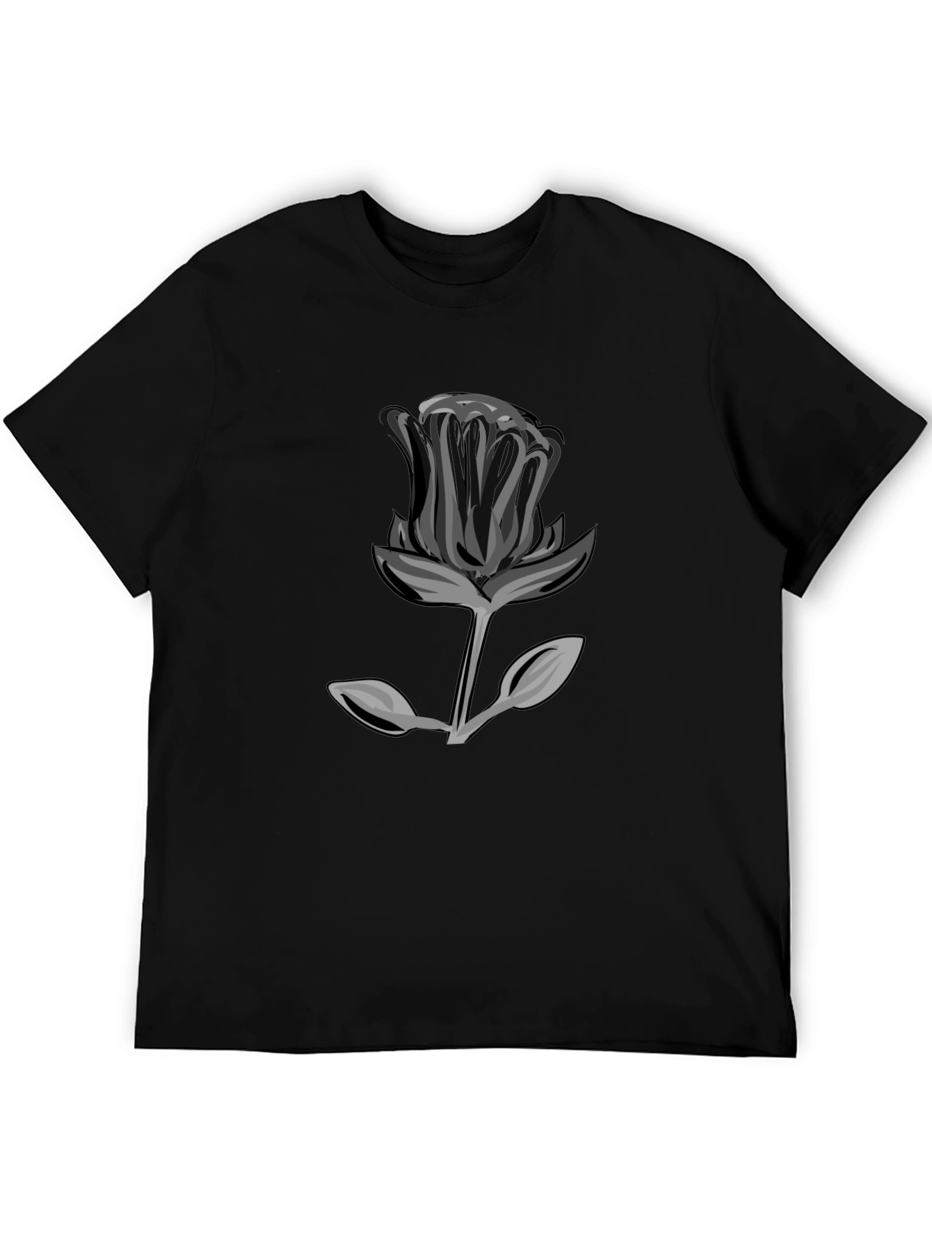 Black Rose Graphic T-Shirt - Modern Streetwear Style