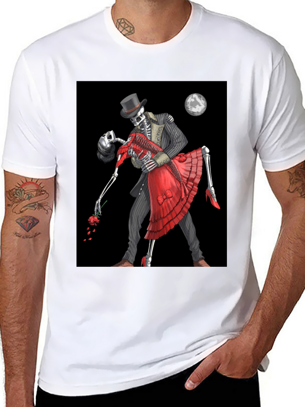 Skeleton Tango T-Shirt - Gothic Dance Design