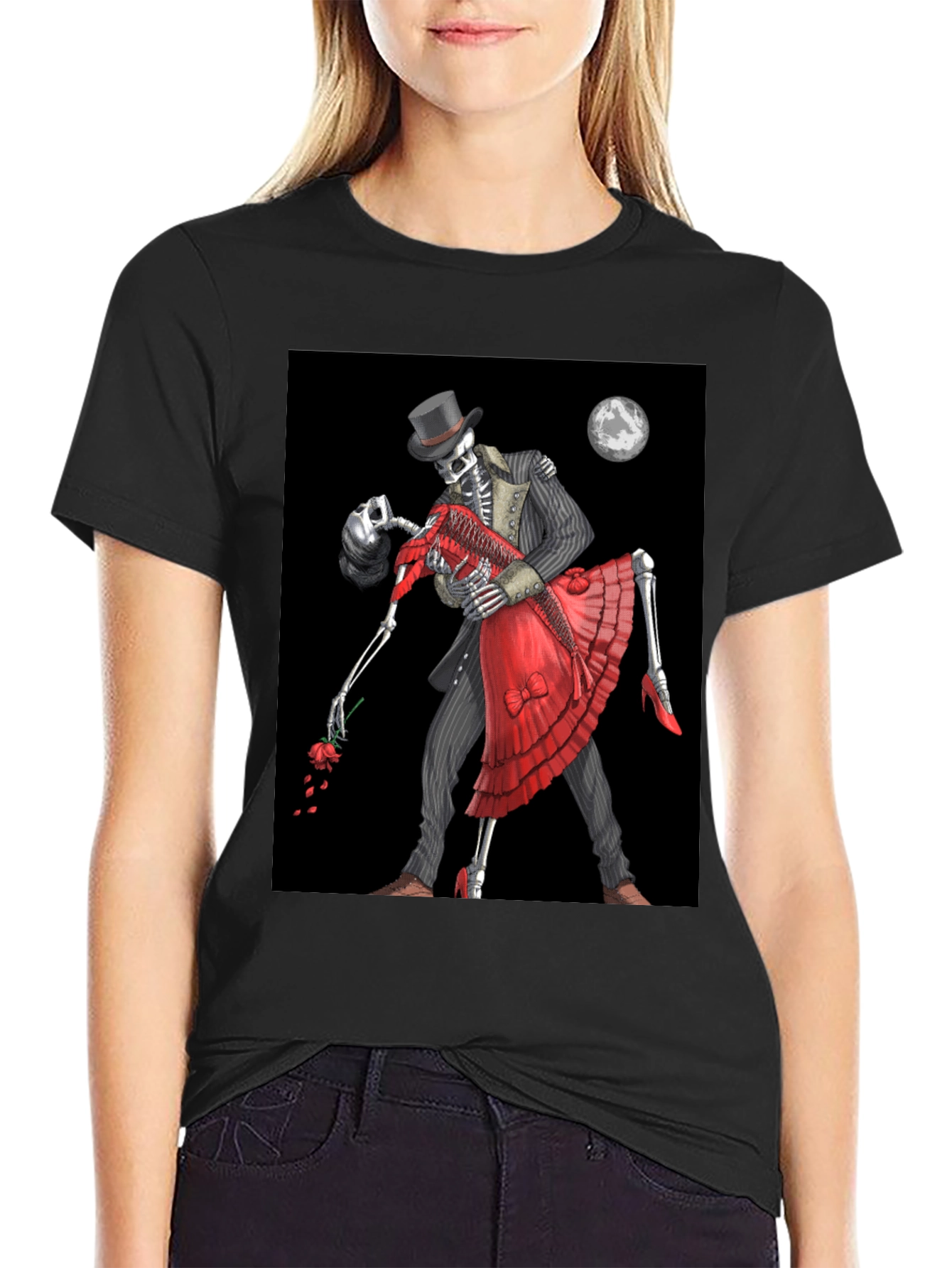 Skeleton Tango T-Shirt - Gothic Dance Design