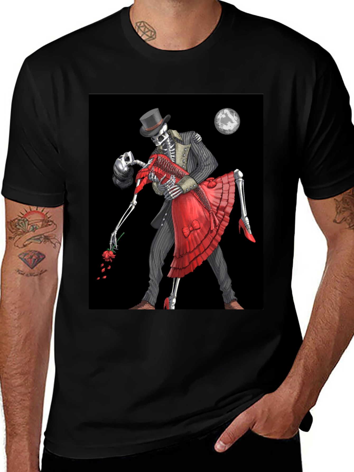 Skeleton Tango T-Shirt - Gothic Dance Design