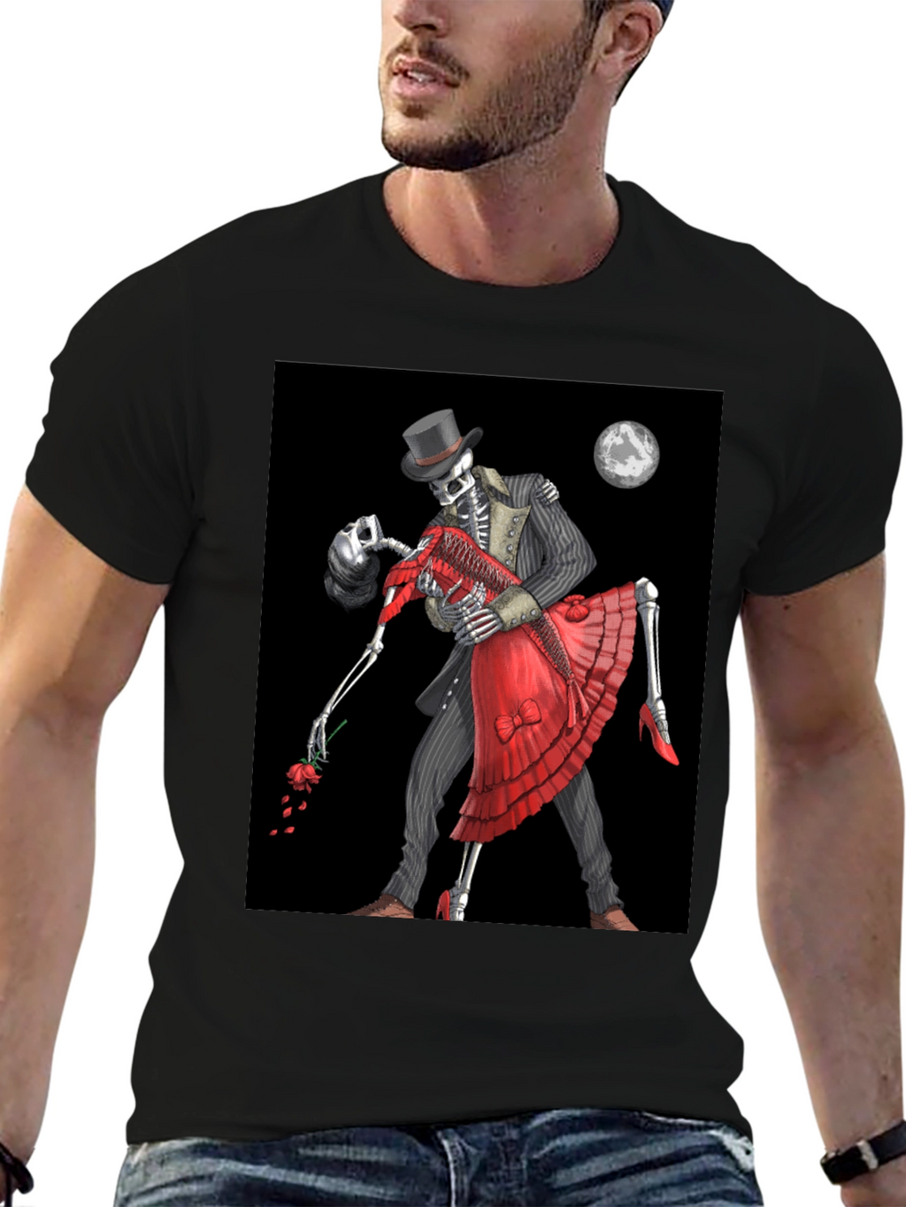 Skeleton Tango T-Shirt - Gothic Dance Design