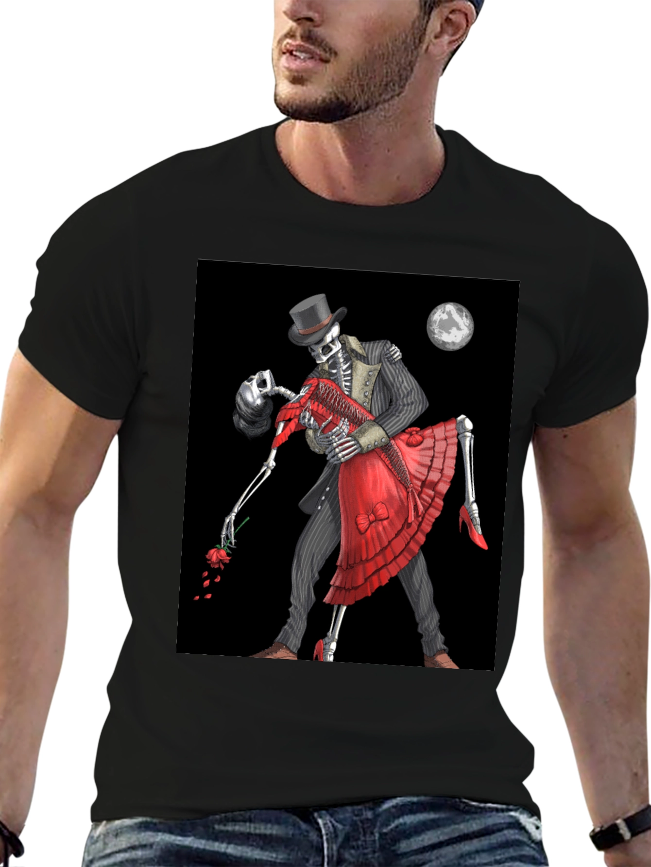 Skeleton Tango T-Shirt - Gothic Dance Design
