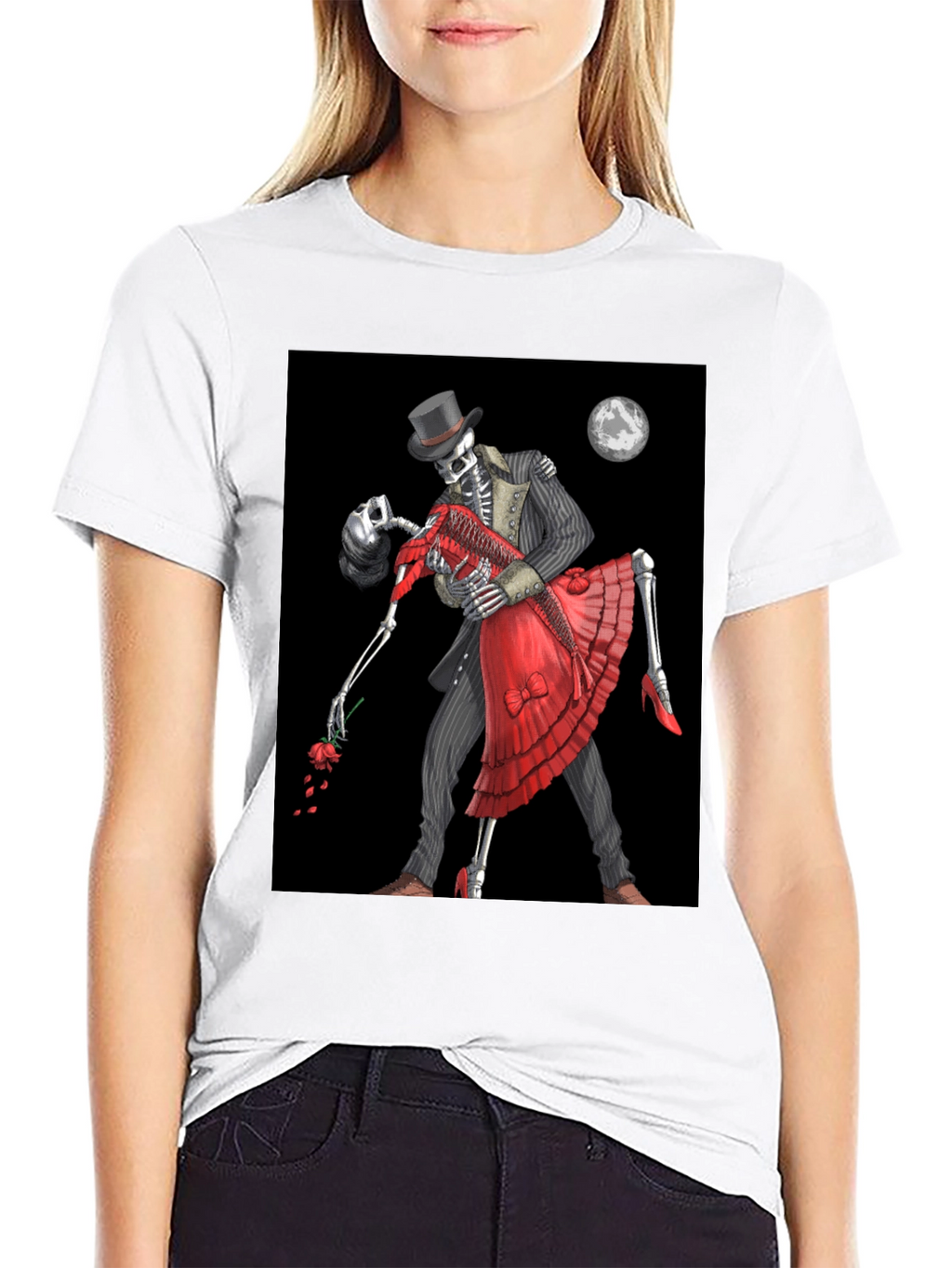 Skeleton Tango T-Shirt - Gothic Dance Design