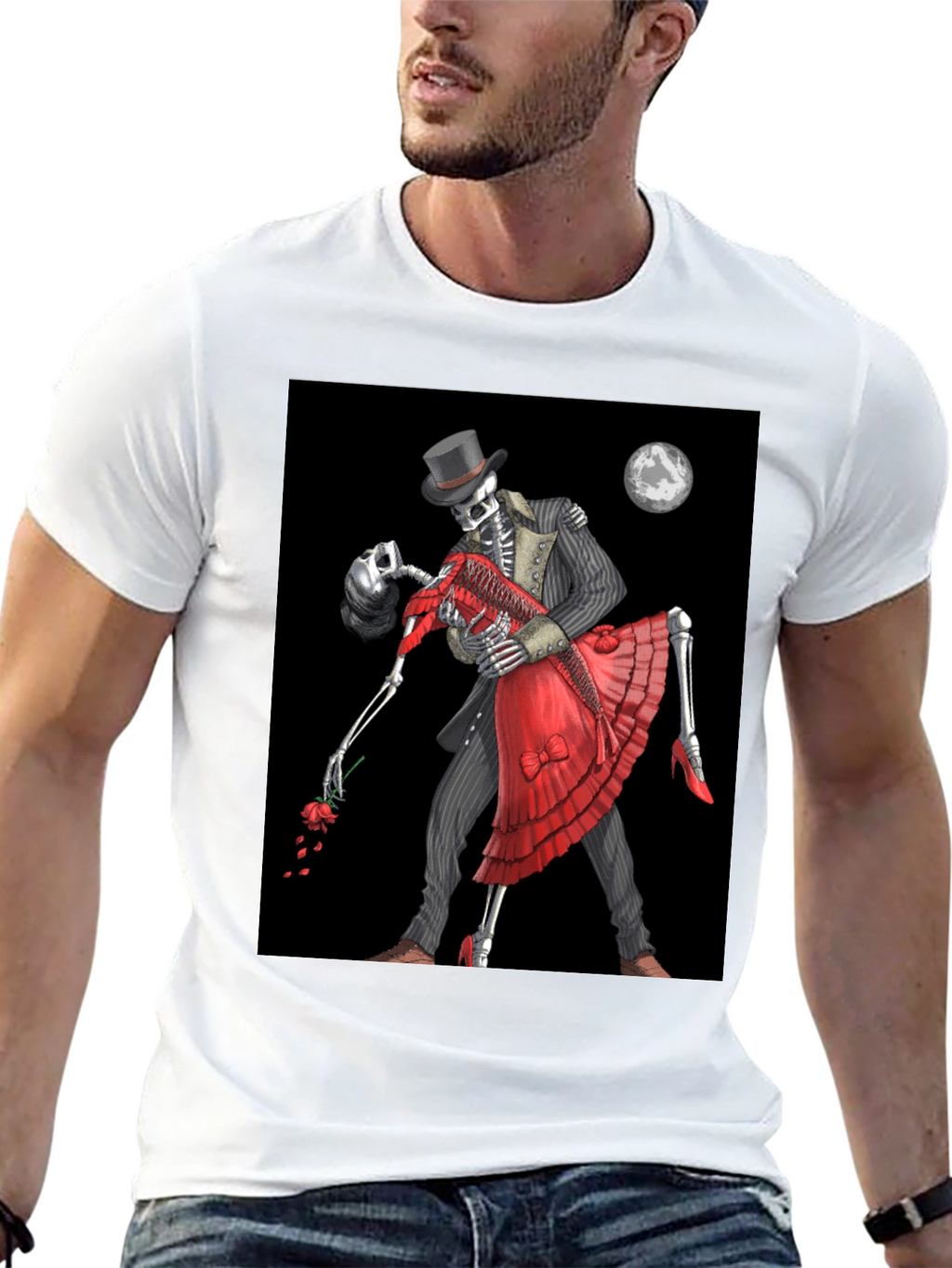 Skeleton Tango T-Shirt - Gothic Dance Design