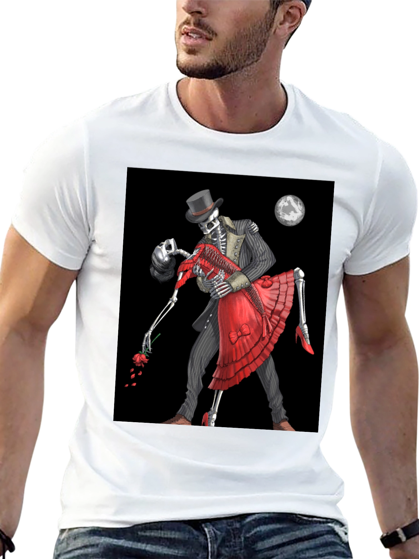 Skeleton Tango T-Shirt - Gothic Dance Design