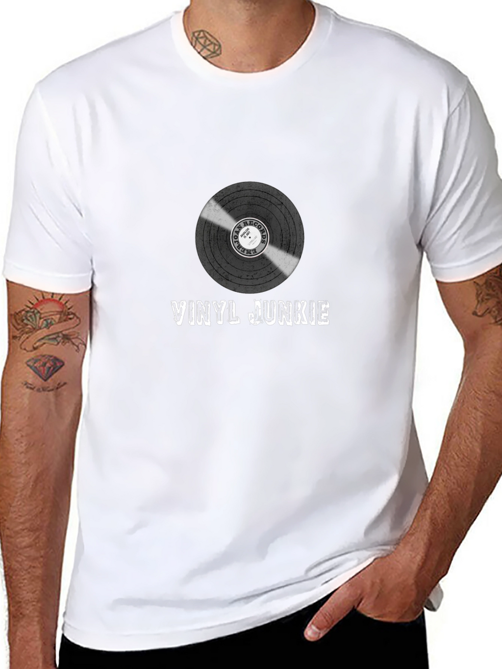 Vinyl Junkie Graphic T-Shirt - Music Lover Tee