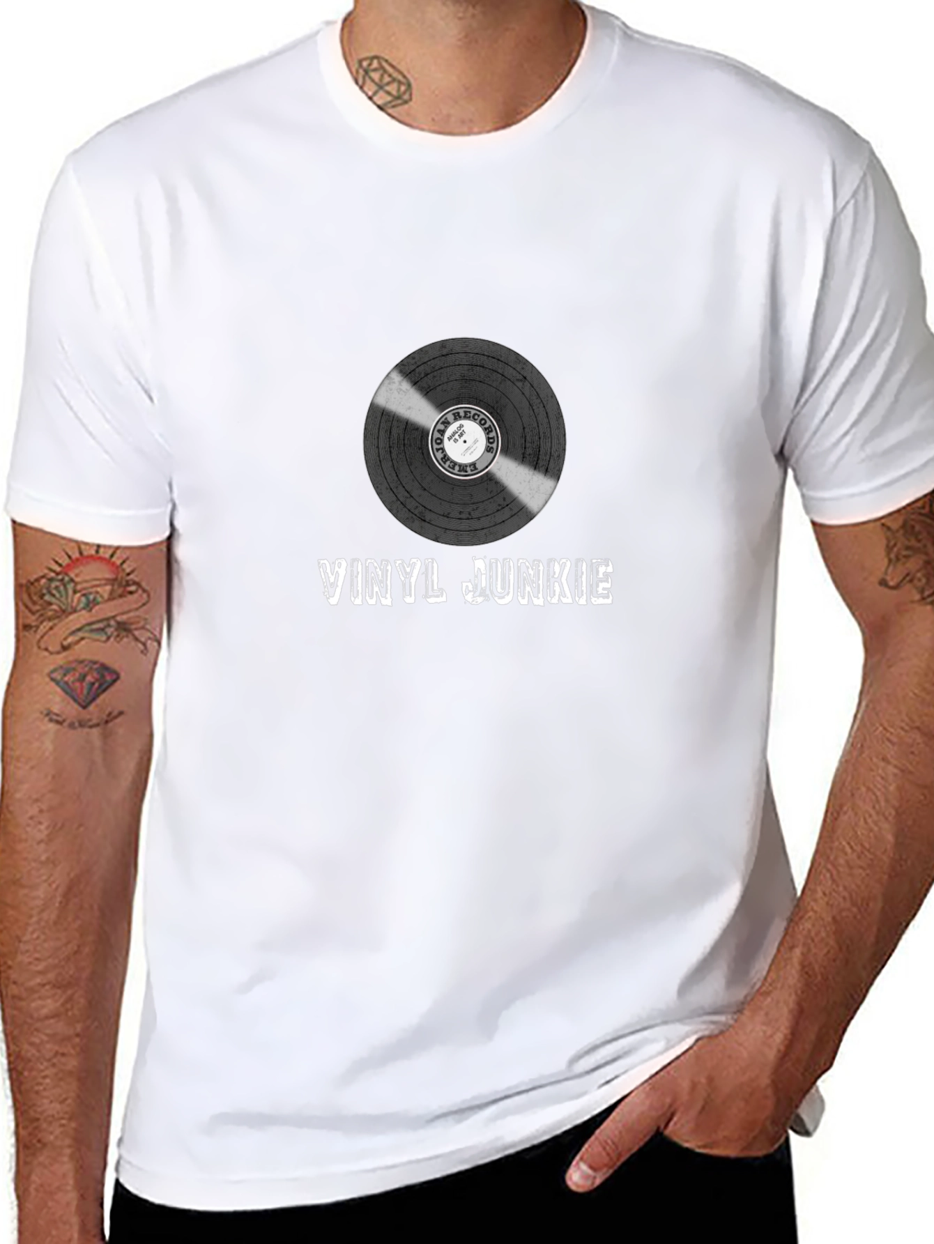Vinyl Junkie Graphic T-Shirt - Music Lover Tee