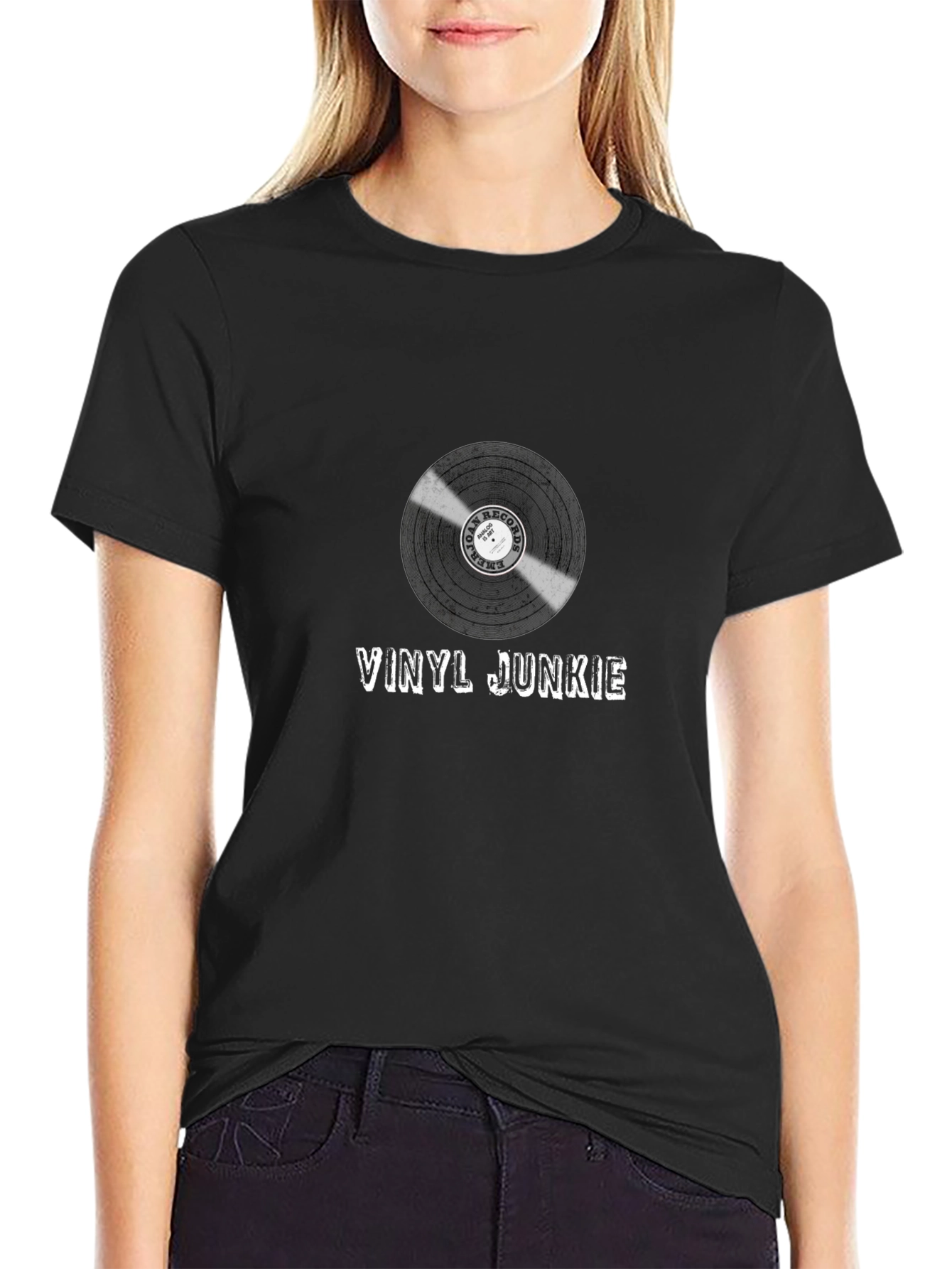 Vinyl Junkie Graphic T-Shirt - Music Lover Tee