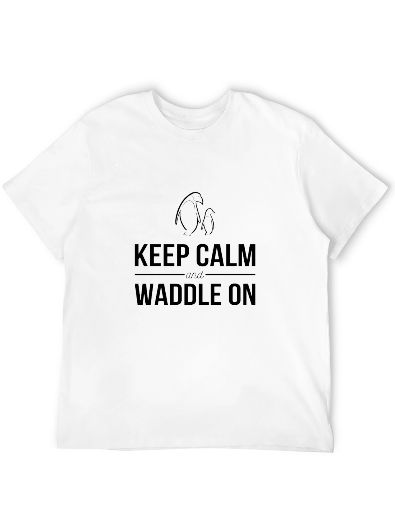 Keep Calm & Waddle On T-Shirt - Penguin Design