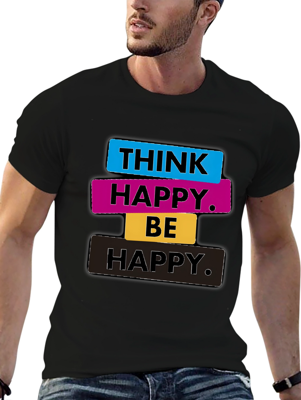 Think Happy Be Happy Graphic Tee